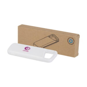 Alkes wodoodporny powerbank z karabińczykiem o pojemności 5000 mAh i mocy 12 W, wykonany z tworzyw sztucznych pochodzących z recyklingu 12447001_pp_y1