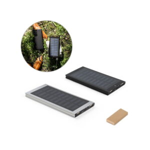 CLERK. Power bank 8 000 mAh z panelem słonecznym z aluminium pochodzącego w 100% z recyklingu 97137_set