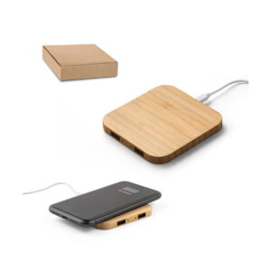 DALTON. Bambusowa ładowarka bezprzewodowa Superfast 15W 97123_set