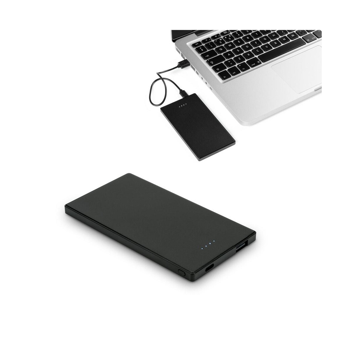 Powerbanki z logo – denning. smukły power bank ze stali nierdzewnej o pojemności 5000 mah 97184_set DENNING. Smukły power bank ze stali nierdzewnej o pojemności 5000 mAh 97184_set