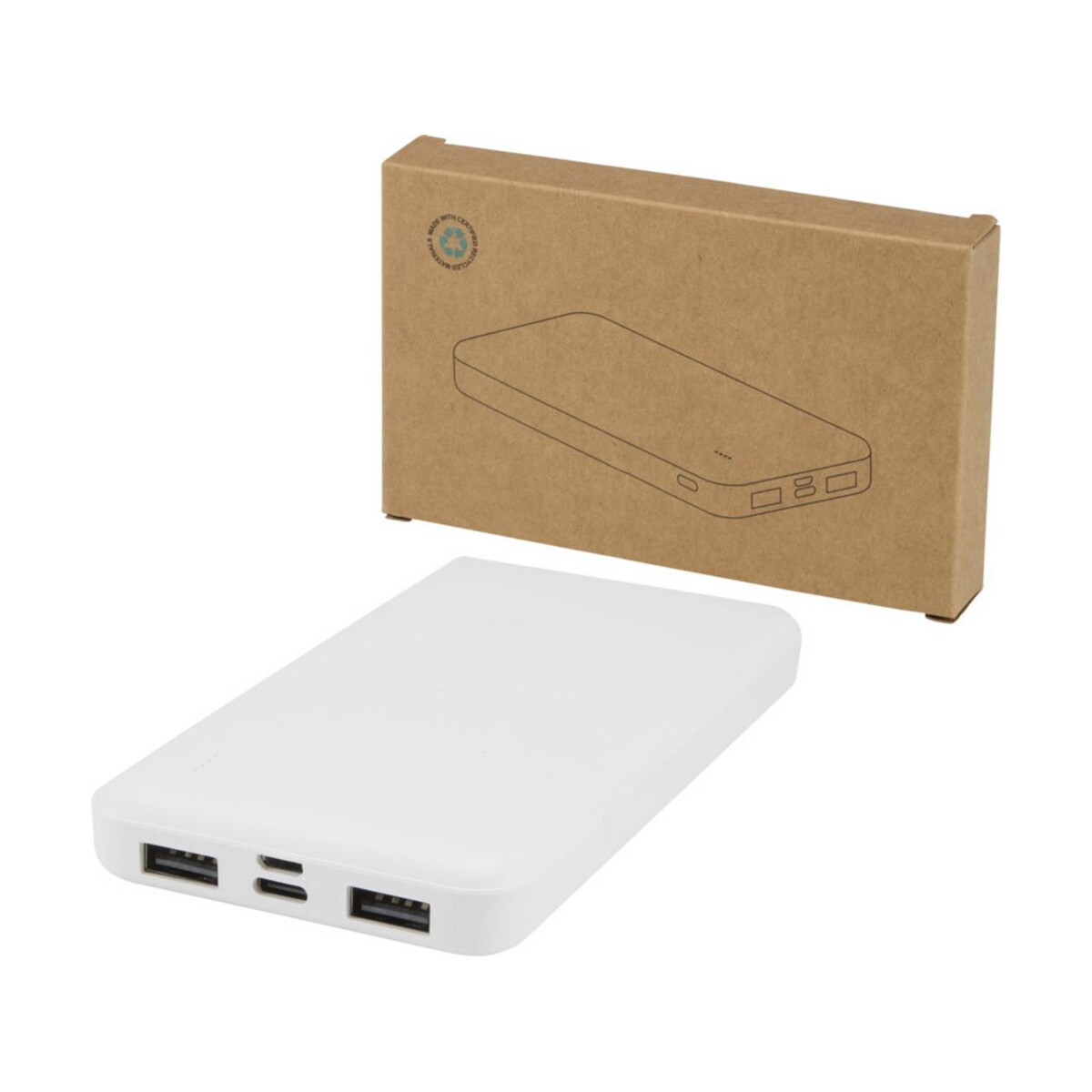 Powerbanki z logo – intan powerbank o pojemności 10 000 mah i mocy 10 w z tworzyw sztucznych pochodzących z recyklingu 12445801 Intan powerbank o pojemności 10 000 mAh i mocy 10 W z tworzyw sztucznych pochodzących z recyklingu 12445801