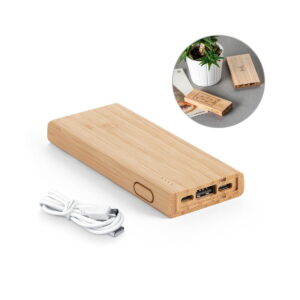 KOHN. Power bank 5.000 mAh z bambusa 97915_set