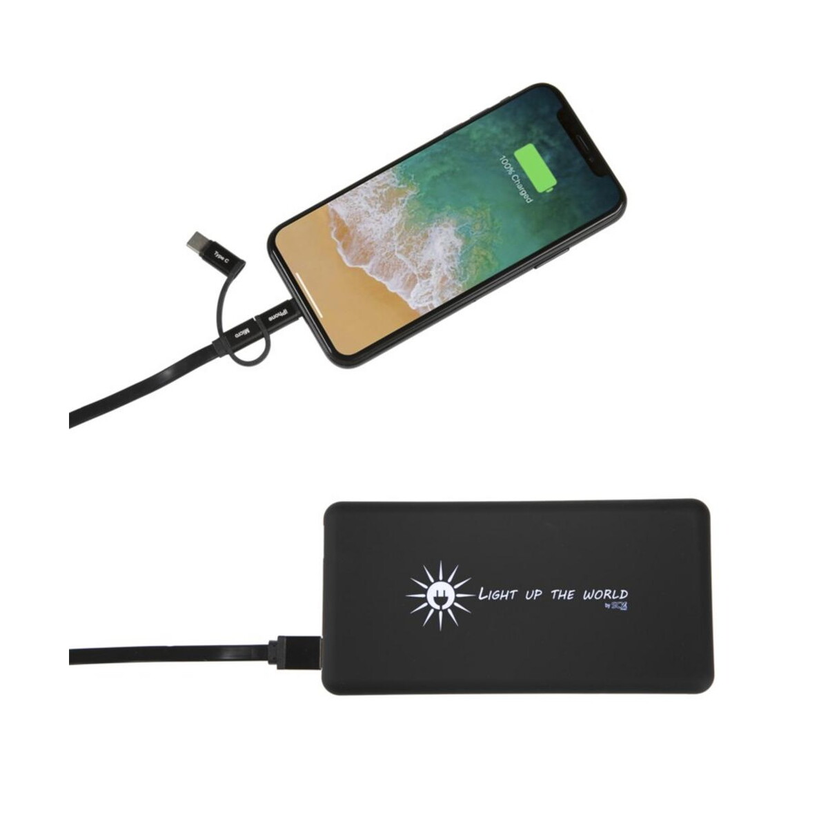 Powerbanki z logo – solarny podświetlany powerbank scx.design p30 2px02190_e3 Solarny podświetlany powerbank SCX.design P30 2px02190_e3