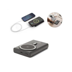 WRIGHT 10. Magnetyczny powerbank z superszybkim ładowaniem z recyklingowanego aluminium i recyklingowanego ABS o pojemności 10 000 mAh 97216_set