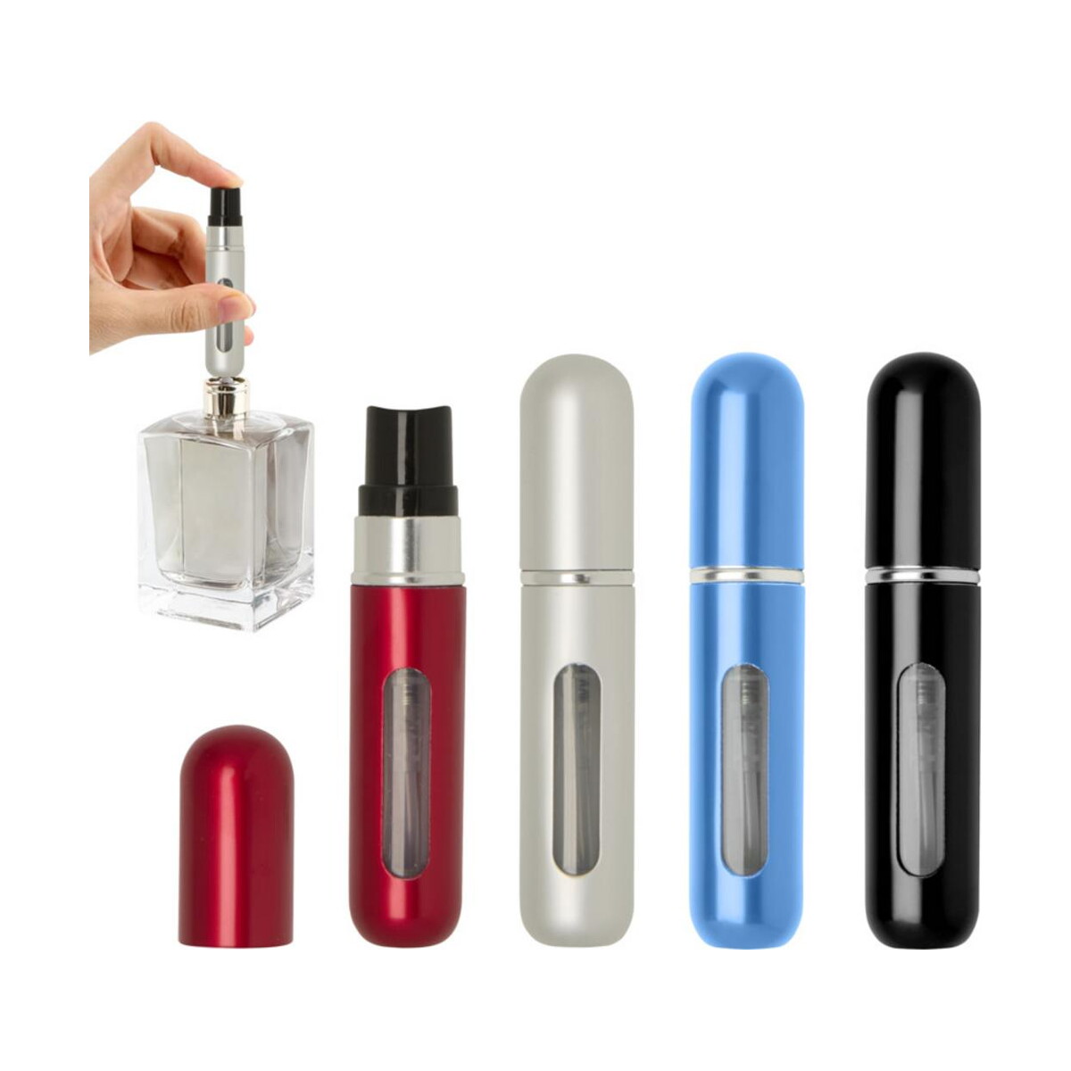 Produkty higieny osobistej z logo – filla przenośna, napełnialna butelka na perfumy o pojemności 5 ml 12637521_e1 Filla przenośna, napełnialna butelka na perfumy o pojemności 5 ml 12637521_e1