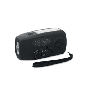 Przenośne radio z latarką LED ONDA - czarne
