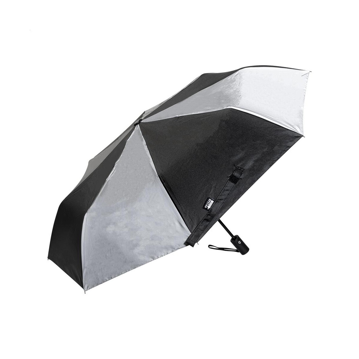 Radians Fold odblaskowy parasol RPET – czarny AP800279-10 Radians Fold odblaskowy parasol RPET - czarny