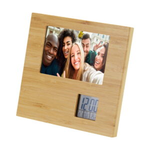 Sasa bambusowa ramka na zdjęcia ze stacją pogodową 10456006