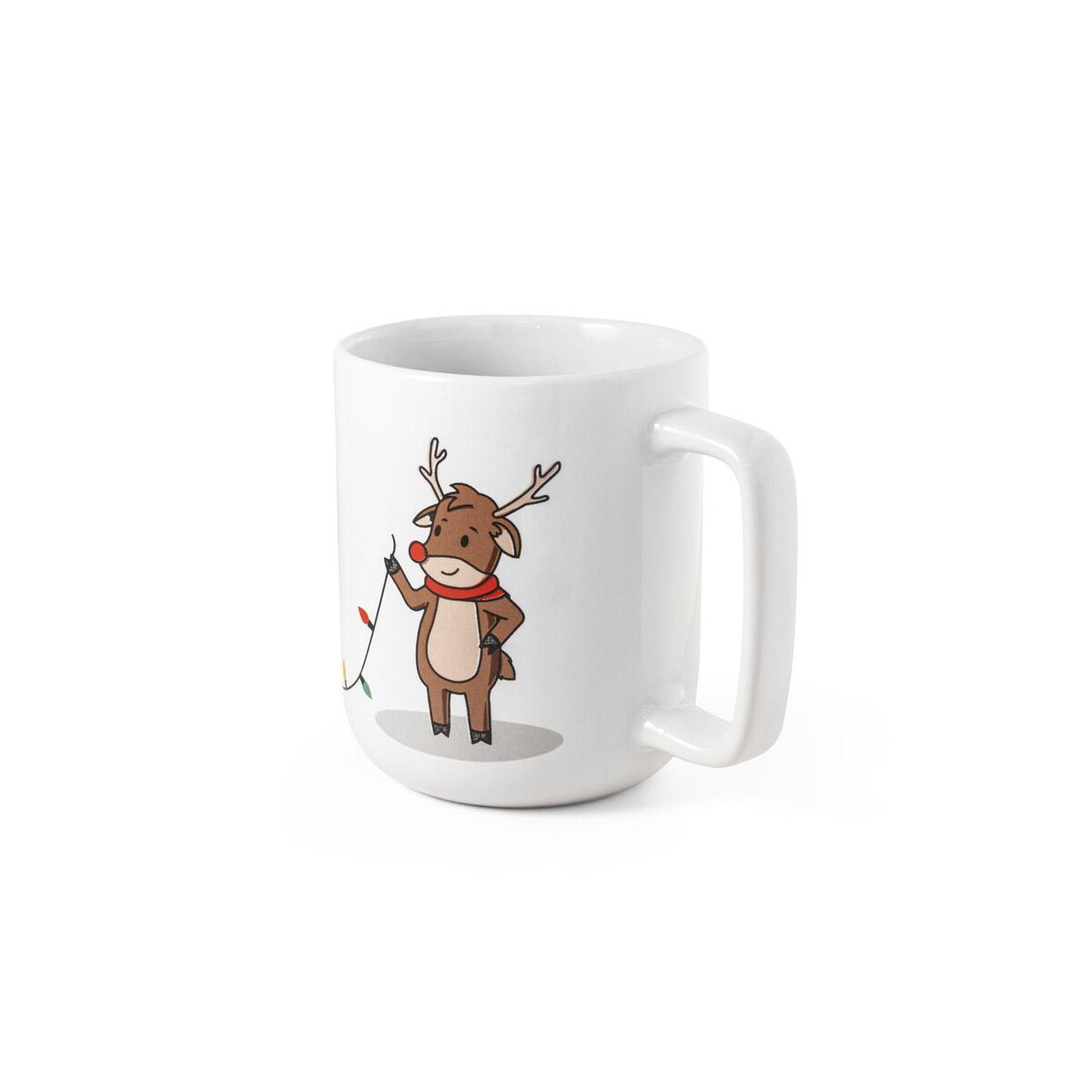 REINDEER. Kubek z nadrukiem świątecznym 330 ml – Biały 94282_106 REINDEER. Kubek z nadrukiem świątecznym 330 ml - Biały