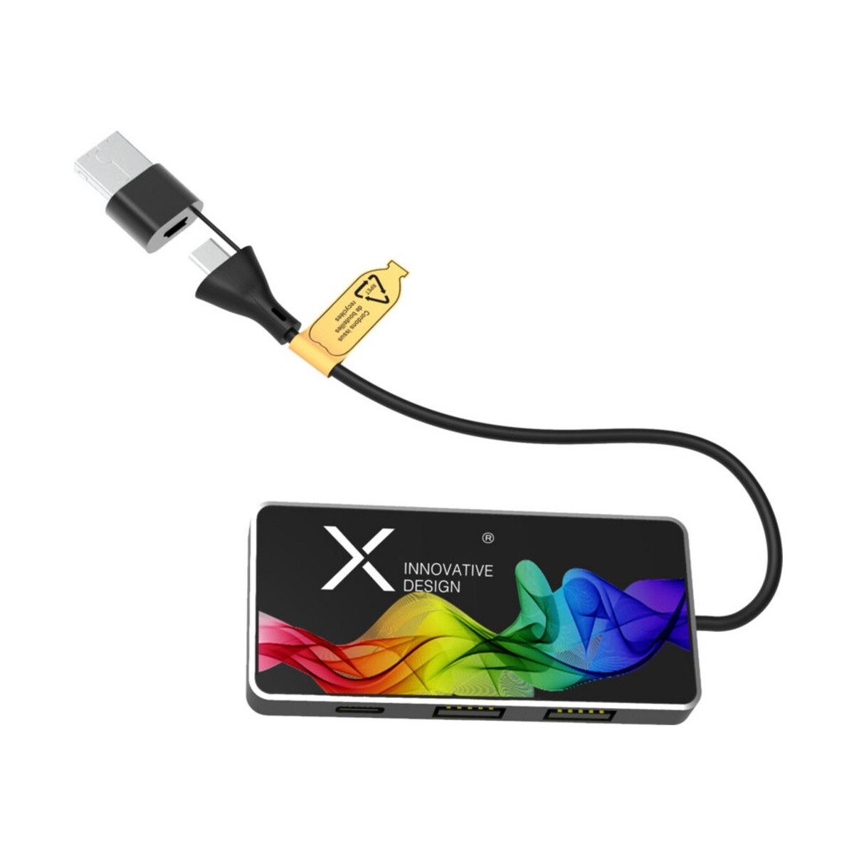 SCX.design H20 koncentrator USB 8 w 1 z podwójnym wejściem i 6 portami – czarny 2px16590 SCX.design H20 koncentrator USB 8 w 1 z podwójnym wejściem i 6 portami - czarny