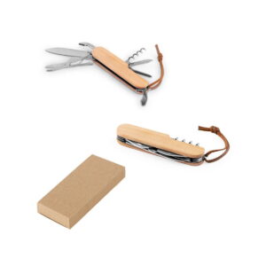 RYKER. Wielofunkcyjny scyzoryk z bambusa i stali nierdzewnej z uchwytem z PU 94366_set