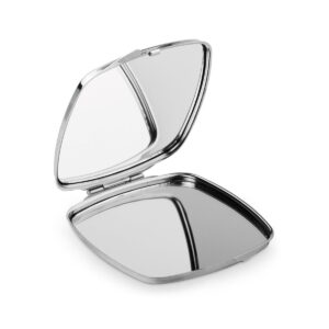 SHIMMER. Podwójne metalowe lusterko do torebki - Srebrne