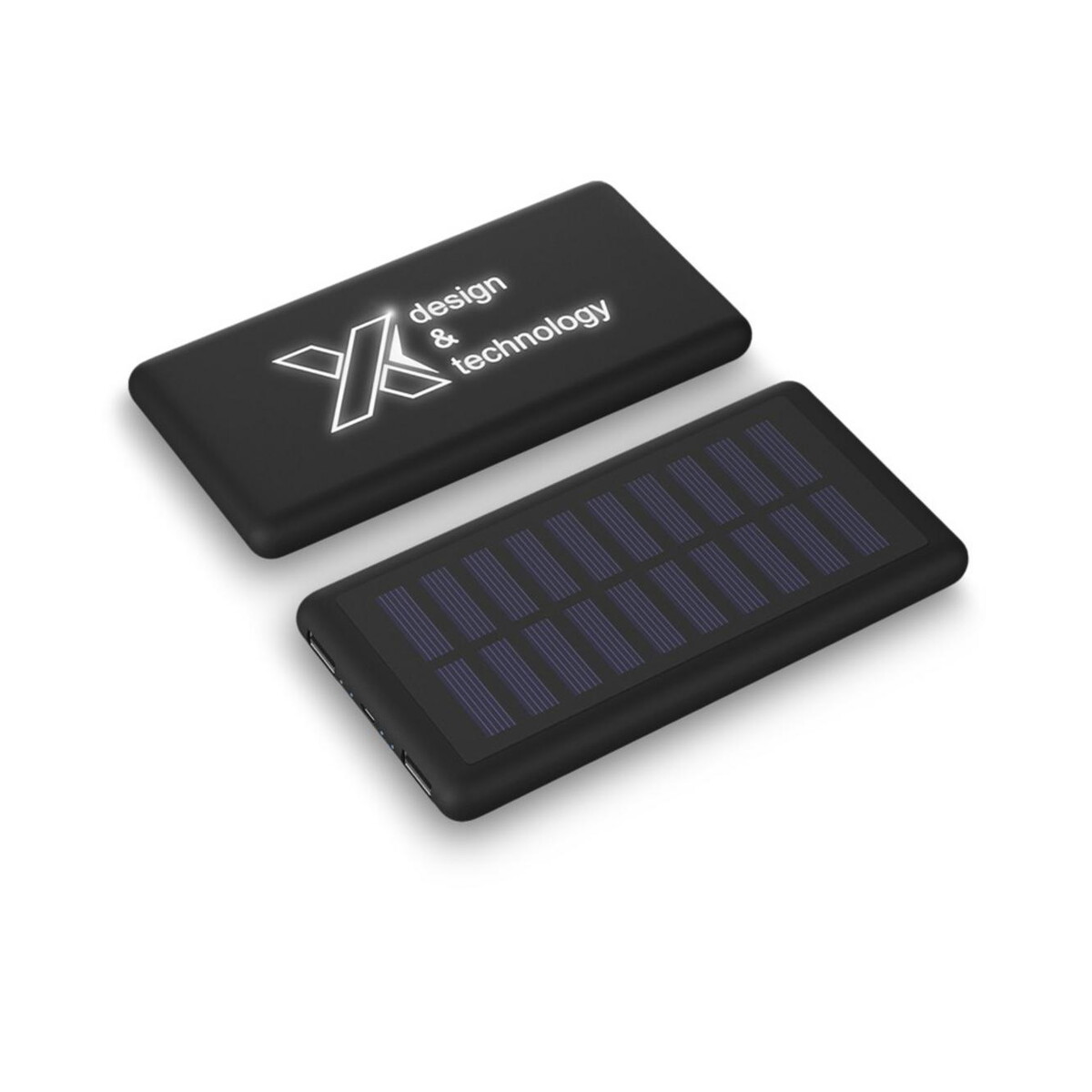 Solarny podświetlany powerbank SCX.design P30 – czarny 2px02190 Solarny podświetlany powerbank SCX.design P30 - czarny