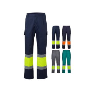 VL ARTEMIS. Dwukolorowe spodnie z diagonalu (190 g/m²), bawełny (20%) i poliestru (80%) 36138_set