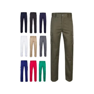 VL LUGH. Dwukolorowe spodnie diagonalne z wieloma kieszeniami (240 g/m²), z bawełny (35%) i poliestru (65%) 36003_set
