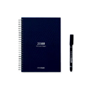 STARTER KIT INFINITE PLANNER A5. Zestaw zawiera „Infinite Diary”, zestaw do czyszczenia, marker i uchwyt na marker - Granatowy
