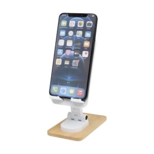 Alfirk składany stojak na telefon z tworzyw sztucznych pochodzących z recyklingu z elementami bambusowymi 12446401