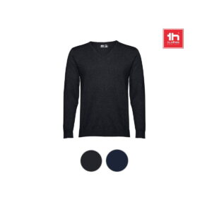 THC MILAN. Męski sweter V-neck z bawełny i poliamidu 30149_a