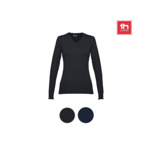 THC MILAN WOMEN. Damski sweter z dekoltem V-neck z bawełny i poliamidu 30150_a