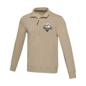 Tin sweter unisex Aware™ z materiałów z recyklingu z zamkiem błyskawicznym na 1/4 długości 3754607_sp_y1