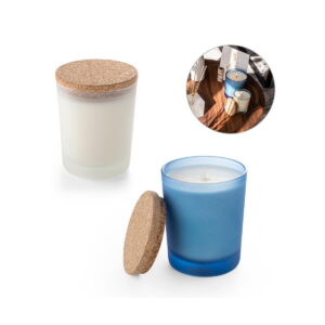 DUVAL. Świeca zapachowa w szklanym pojemniku z cork pokrywką 180 g 95075_set