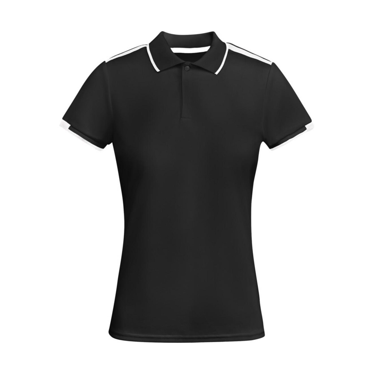 Tamil sportowa koszulka damska polo z krótkim rękawem – czarna/biała r04098t Tamil sportowa koszulka damska polo z krótkim rękawem - czarna/biała
