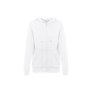THC AMSTERDAM WOMEN WH. Bluza damska z kapturem i pełnym zamkiem - Biała