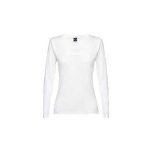 THC BUCHAREST WOMEN WH. T-shirt damski z długim rękawem taliowany - Biała