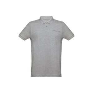 THC DHAKA. Męski polo t-shirt - Jasnoszary melanż