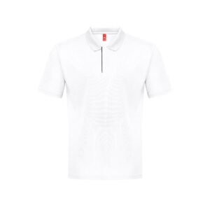 THC DYNAMIC WH. Męska techniczna koszulka polo - Biała