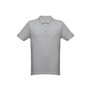 THC MONACO. Męski polo t-shirt - Jasnoszary melanż