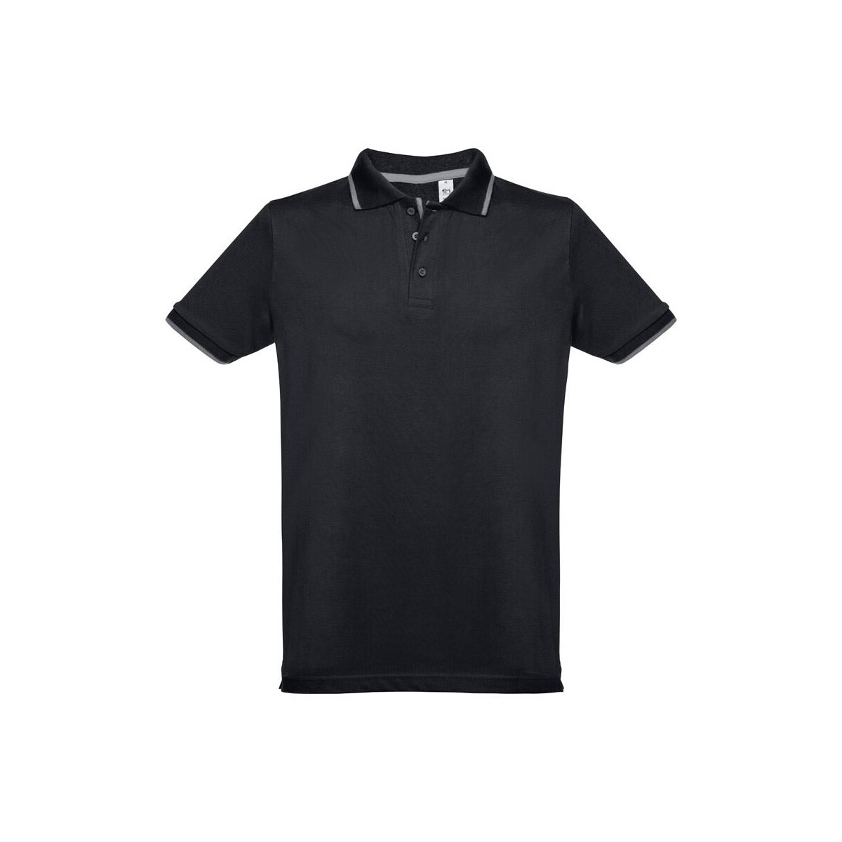 THC ROME. Męska dwukolorowa bawełniana koszulka polo – Czarna 30137_103 THC ROME. Męska dwukolorowa bawełniana koszulka polo - Czarna