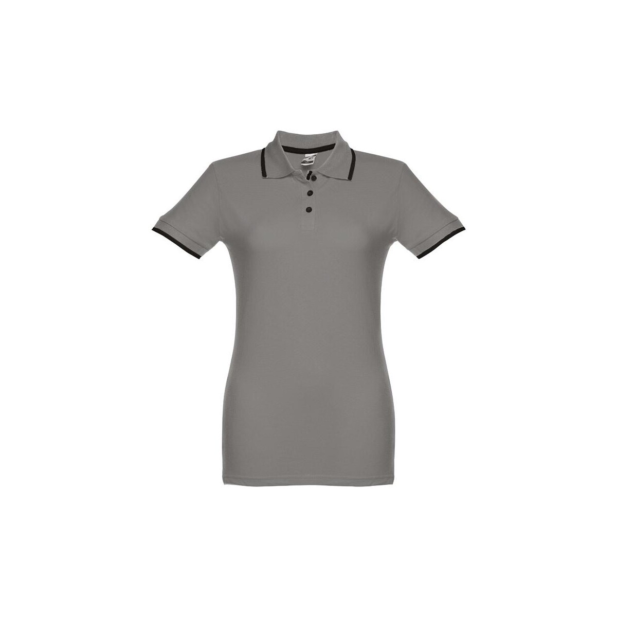 THC ROME WOMEN. Damski slim fit polo t-shirt – Szary 30139_113 THC ROME WOMEN. Damski slim fit polo t-shirt - Szary