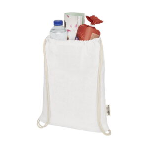 Oregon ściągana sznurkiem torba na zakupy z bawełny z recyklingu z certyfikatem GRS 140 g/m² 12073501_e1