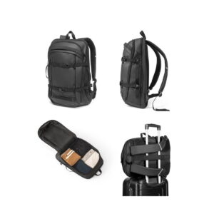 KAMPALA. Plecak na laptopa wykonany z poliestru 900D o wysokiej gęstości z recyklingu, z wodoodporną powłoką i podszewką z poliestru 210D z recyklingu 17'3" 92363_set