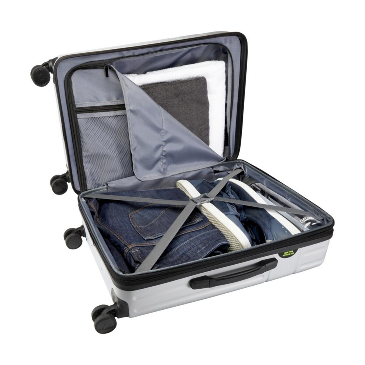 Torby na laptopa z logo – rover rozszerzana walizka na kółkach z tworzyw sztucznych pochodzących z recyklingu na 24-calowego laptopa z certyfikatem grs o pojemności 70 l 13009781_e2 Rover rozszerzana walizka na kółkach z tworzyw sztucznych pochodzących z recyklingu na 24-calowego laptopa z certyfikatem GRS o pojemności 70 l 13009781_e2
