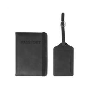 TwinPass zestaw podróżny (etui na paszport i zawieszeka na bagaż RPU) - czarny