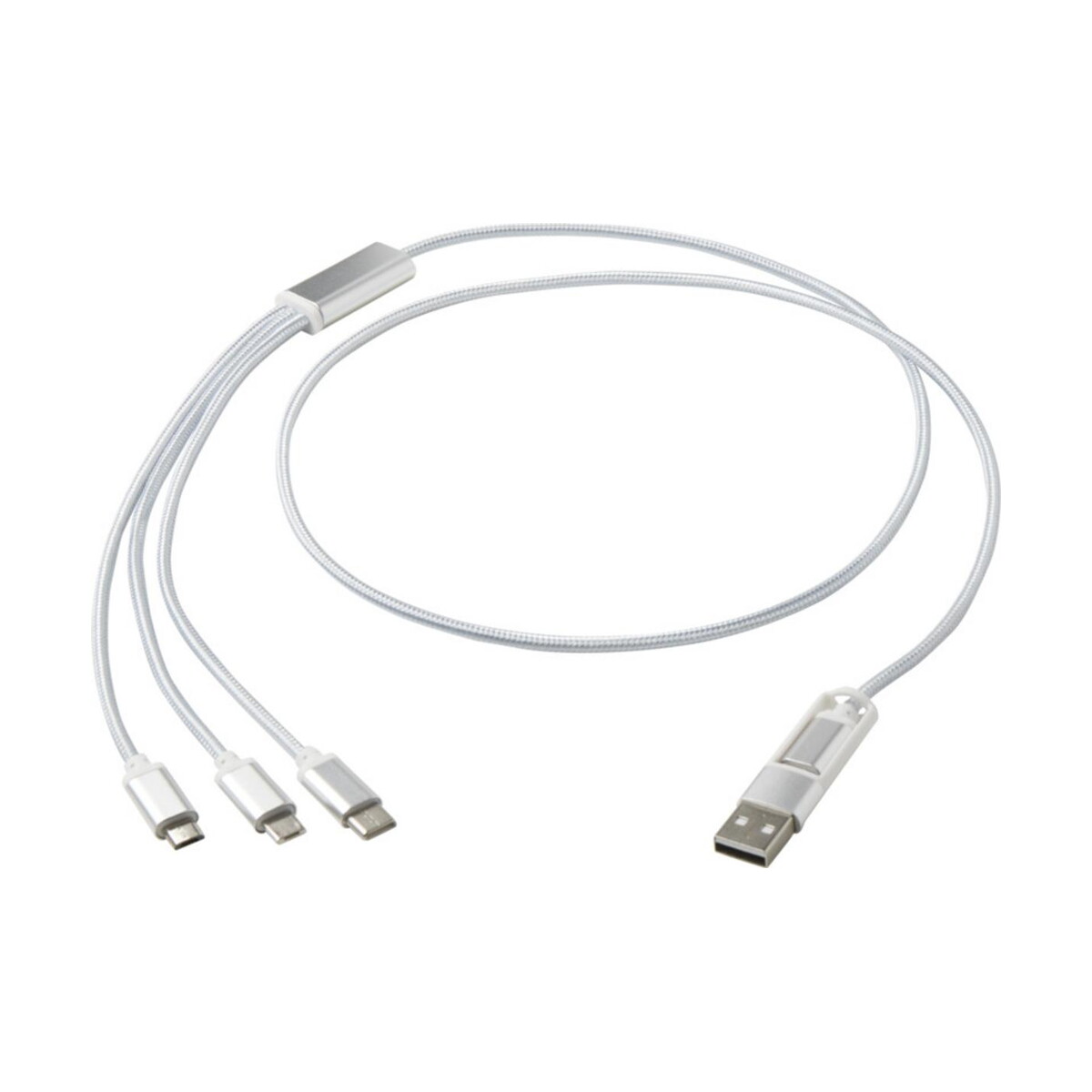 Versatile kabel do ładowania 5-1 z aluminium z recyklingu – szary 12438681 Versatile kabel do ładowania 5-1 z aluminium z recyklingu - szary