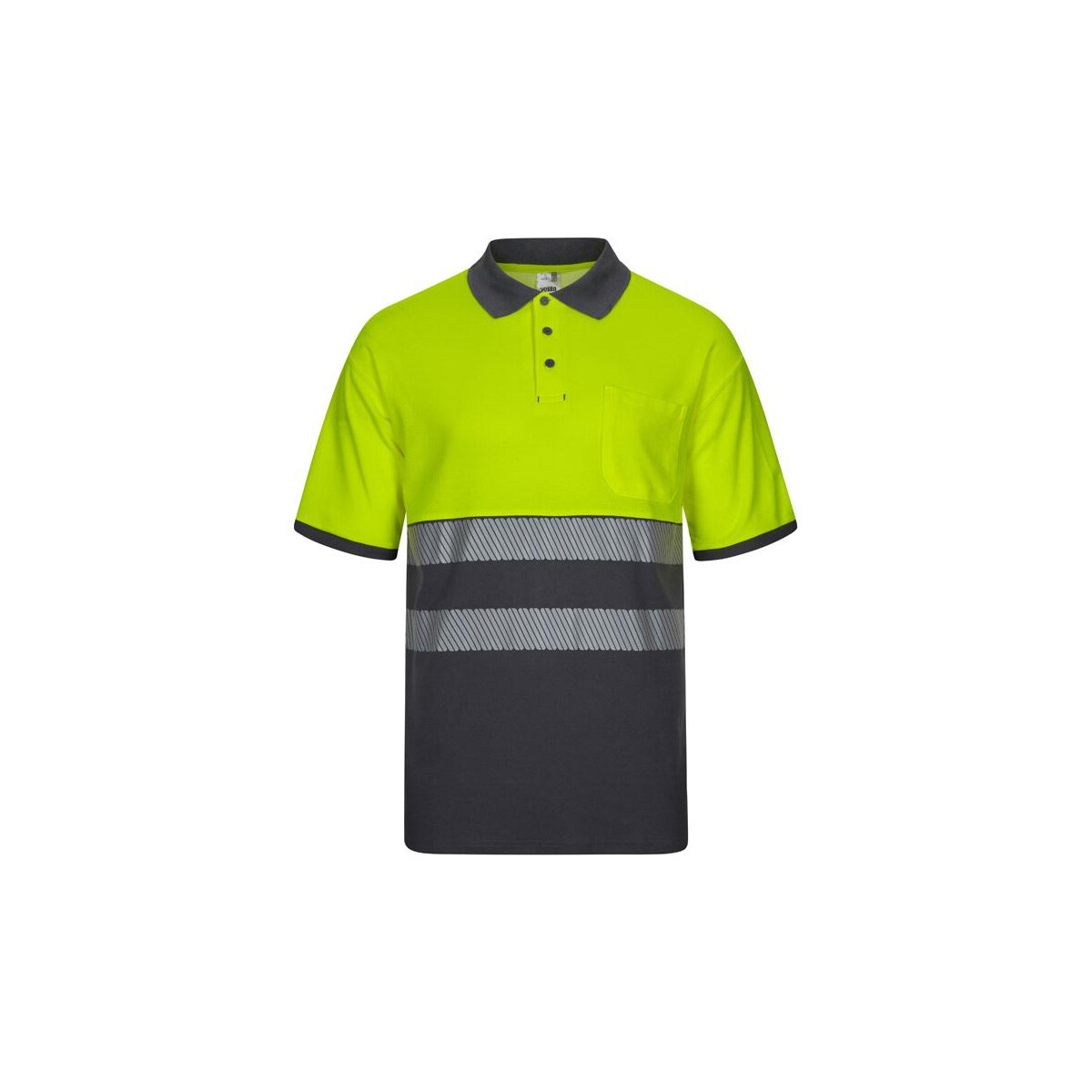 VL ACHELOUS. Dwukolorowa koszulka polo piqué (150 g/m²) z krótkim rękawem, z bawełny (55%) i poliestru (45%) – Szara/Żółta 36100_207 VL ACHELOUS. Dwukolorowa koszulka polo piqué (150 g/m²) z krótkim rękawem, z bawełny (55%) i poliestru (45%) - Szara/Żółta