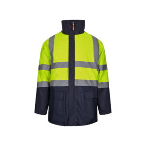 VL JUNO LARGE. Dwukolorowa kurtka 4 w 1 (180 g/m²) z poliestru (100%) z powłoką PU - Granatowa/Żółta