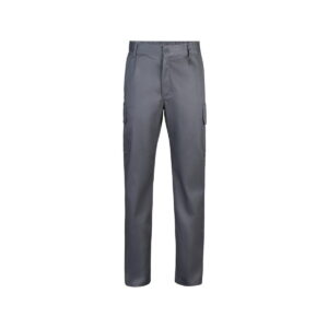 VL MABON. Spodnie diagonalne z wieloma kieszeniami (190 g/m²), bawełna (20%) i poliester (80%) - Szare