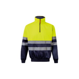 VL THOR LARGE. Dwukolorowa bluza (300 g/m²) z poliestrowego polaru (100%) - Granatowa/Żółta
