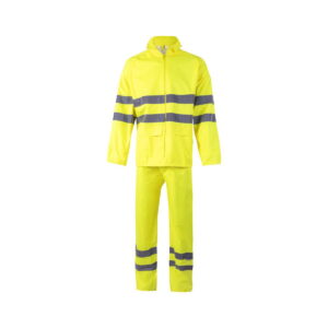 VL VENUS. Kombinezon przeciwdeszczowy (130 g/m²) z poliestru (100%) z powłoką PU - Fluorescencyjny żółty