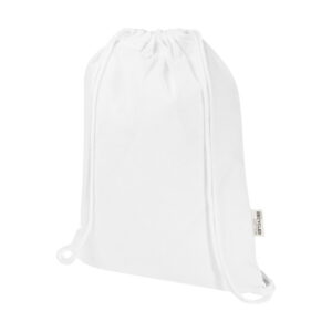 Oregon Blend torba ściągana sznurkiem z materiału materiału z recyklingu, 140 g/m², 5 l, posiadająca certyfikat GRS 12076101