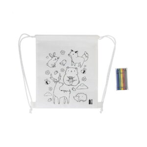 Zocolo Worek ze sznurkiem do kolorowania RPET, zwierzęta AP800298-A