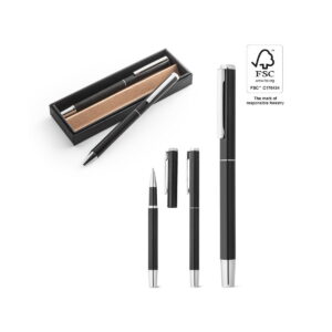 LEAH. Zestaw pióra kulkowego i długopisu z aluminium pochodzącego (94% rAL) z klipsem 91782_set