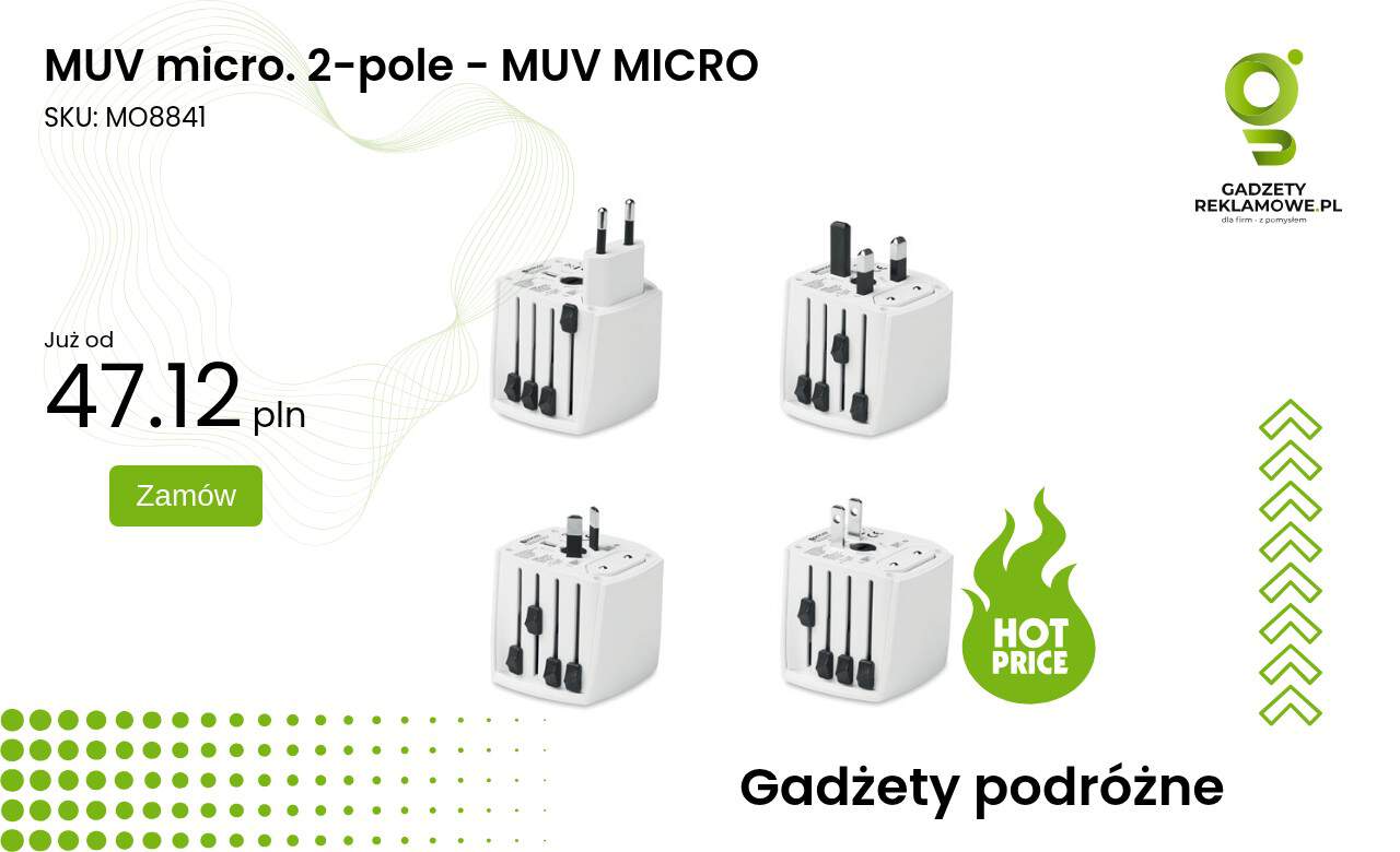 MUV micro. 2-pole - MUV MICRO Przedłużacz podróżny z dwoma gniazdami USB.