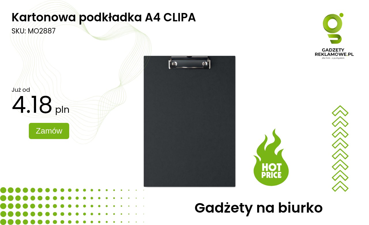 Kartonowa podkładka A4 CLIPA kartonowa podkładka w formacie A4 marki CLIPA