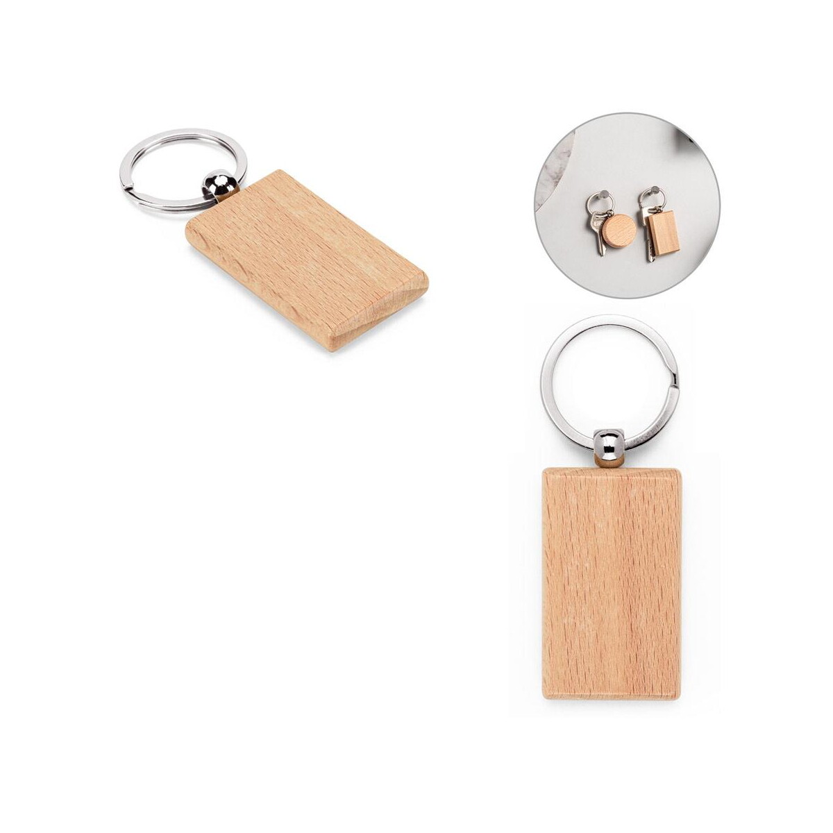 Breloki z żetonem z logo – stewie. prostokątny brelok z drewna bukowego 95091_set STEWIE. Prostokątny brelok z drewna bukowego 95091_set