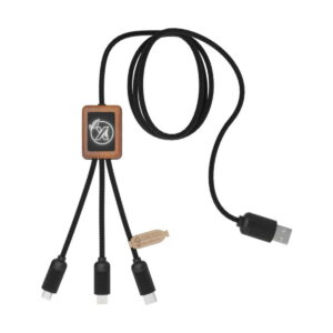 Kabel bambusowy 3 w 1 SCX.design C29 - brązowy